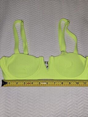 Unbranded sz Small Neon Yellow Green Bikini Top Only Inserts Included Underwire